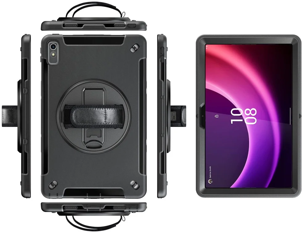 Lenovo Tab P11 Gen 2 Hoes met Kickstand en Handriem Back Cover Zwart afbeelding 13