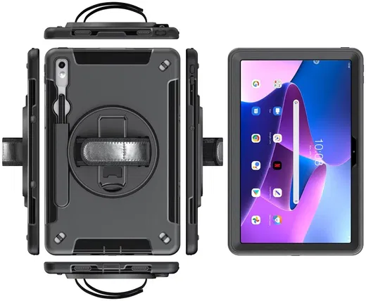 Lenovo Tab P11 Gen 2 Hoes met Kickstand en Handriem Back Cover Zwart afbeelding 14