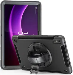 Lenovo Tab P11 Gen 2 Hoes met Kickstand en Handriem Back Cover Zwart afbeelding