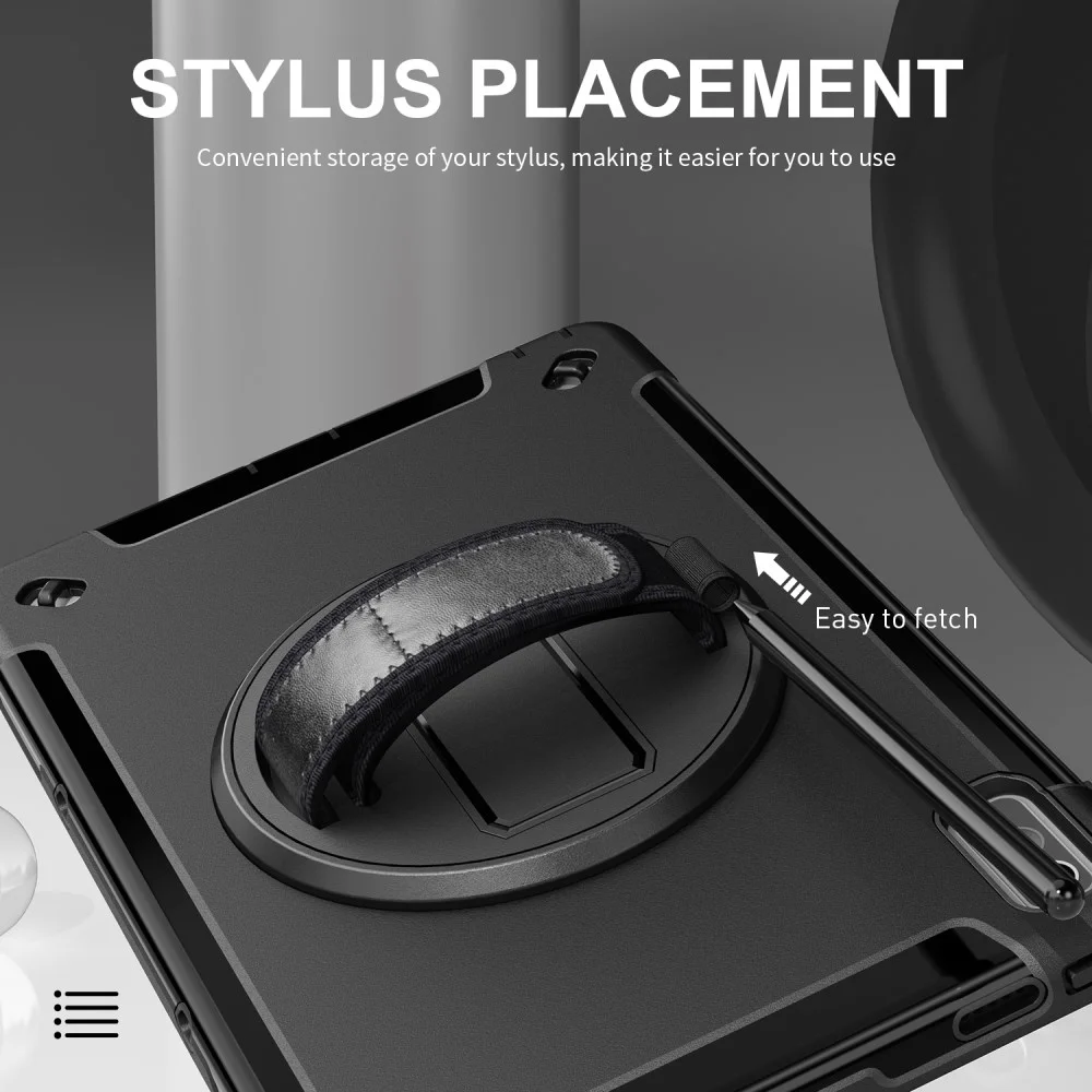 Lenovo Tab P11 Gen 2 Hoes met Kickstand en Handriem Back Cover Zwart afbeelding 9