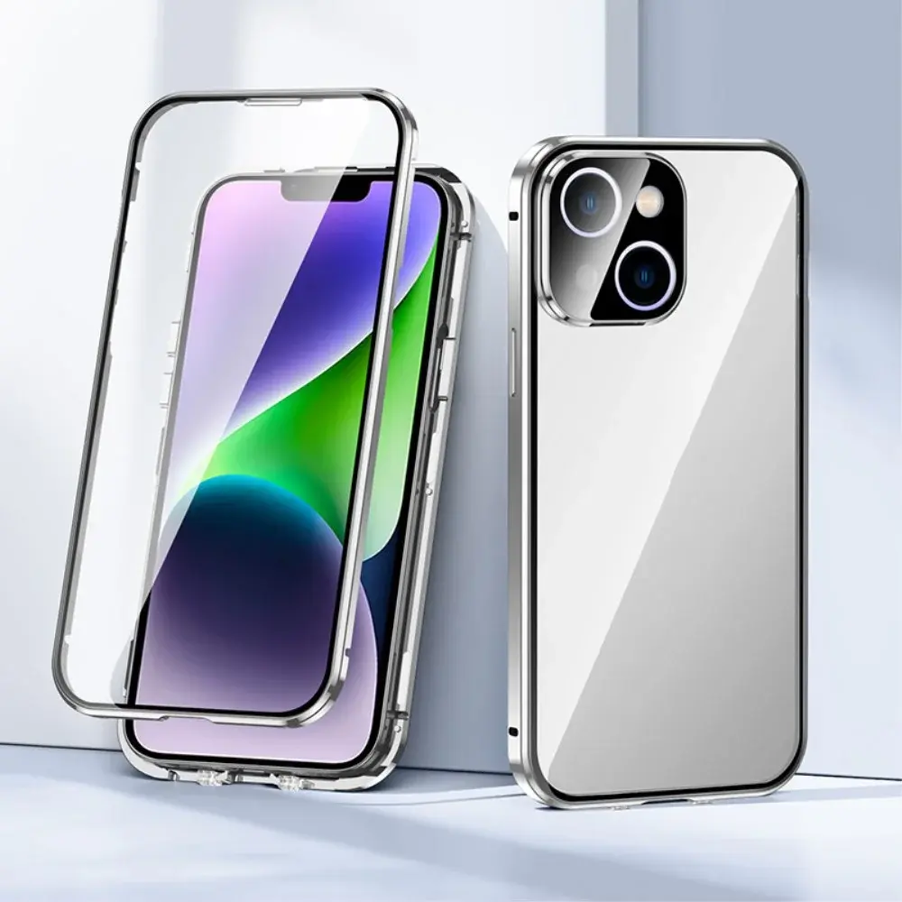 Apple iPhone 15 Plus Hoesje Full Protect Zilver afbeelding 2