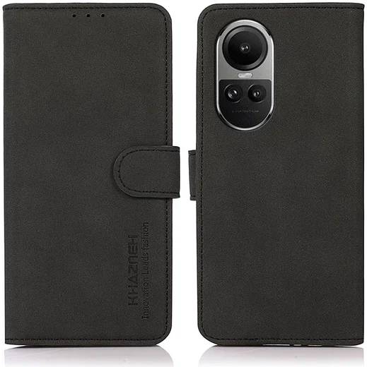 KHAZNEH Oppo Reno 10 / 10 Pro Hoesje Retro Wallet Book Case Zwart afbeelding 2