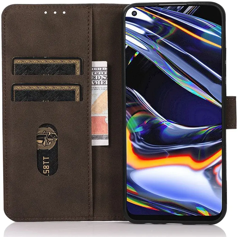 KHAZNEH Oppo Reno 10 / 10 Pro Hoesje Retro Wallet Book Case Bruin afbeelding 1