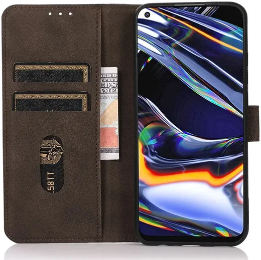 KHAZNEH Oppo Reno 10 / 10 Pro Hoesje Retro Wallet Book Case Bruin afbeelding 1