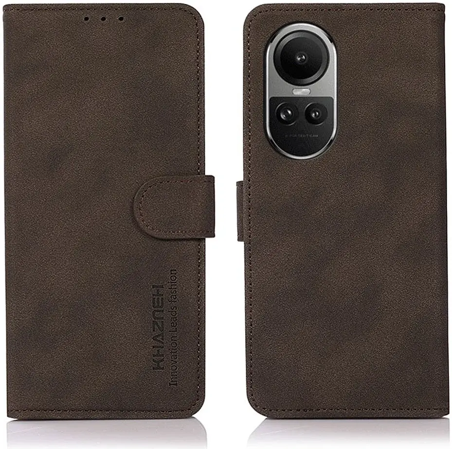 KHAZNEH Oppo Reno 10 / 10 Pro Hoesje Retro Wallet Book Case Bruin afbeelding 2