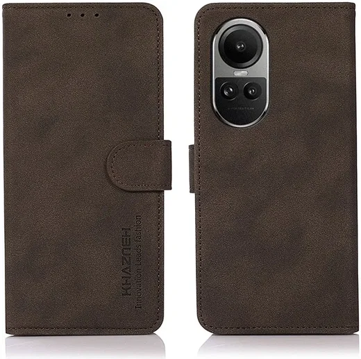 KHAZNEH Oppo Reno 10 / 10 Pro Hoesje Retro Wallet Book Case Bruin afbeelding 2
