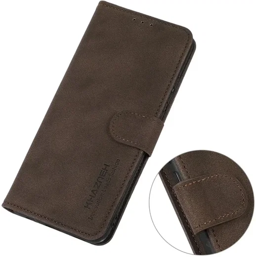 KHAZNEH Oppo Reno 10 / 10 Pro Hoesje Retro Wallet Book Case Bruin afbeelding 5