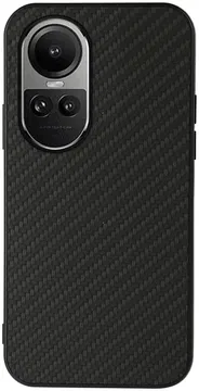 Oppo Reno 10 / 10 Pro Hoesje Carbon Fiber Back Cover Zwart