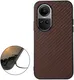 Oppo Reno 10 / 10 Pro Hoesje Carbon Fiber Back Cover Bruin afbeelding 2