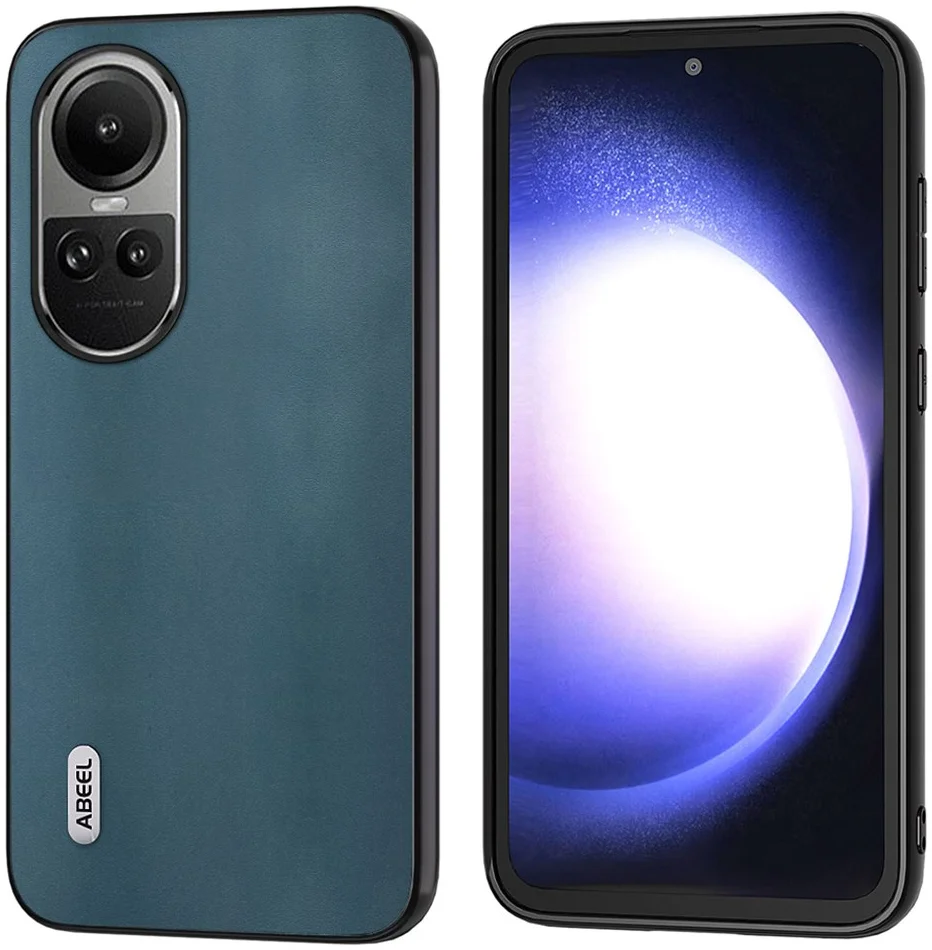 ABEEL Nappa Oppo Reno 10 / 10 Pro Hoesje Leer Back Cover Groen afbeelding 1
