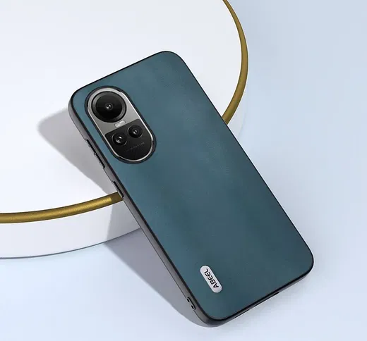 ABEEL Nappa Oppo Reno 10 / 10 Pro Hoesje Leer Back Cover Groen afbeelding 2