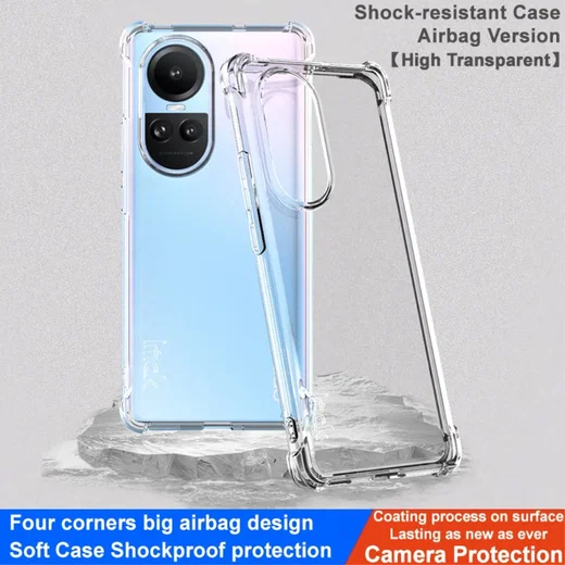 Imak Oppo Reno 10 / 10 Pro Hoesje Schokbestendig TPU Transparant afbeelding 2