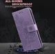 Oppo Reno 10 / 10 Pro Hoesje Bloemen Book Case met Pasjeshouder Paars afbeelding 4