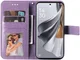 Oppo Reno 10 / 10 Pro Hoesje Bloemen Book Case met Pasjeshouder Paars afbeelding 7