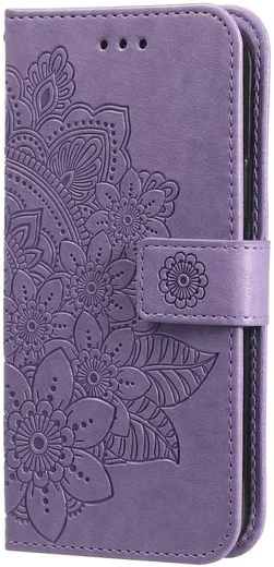 Oppo Reno 10 / 10 Pro Hoesje Bloemen Book Case met Pasjeshouder Paars afbeelding 8
