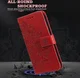 Oppo Reno 10 / 10 Pro Hoesje Bloemen Book Case met Pasjeshouder Rood afbeelding 2
