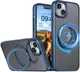 Apple iPhone 15 Plus Hoesje MagSafe Back Cover met Standaard Blauw afbeelding 1