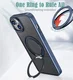 Apple iPhone 15 Plus Hoesje MagSafe Back Cover met Standaard Blauw afbeelding 4