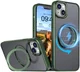 Apple iPhone 15 Hoesje met MagSafe Back Cover met Standaard Groen afbeelding 1