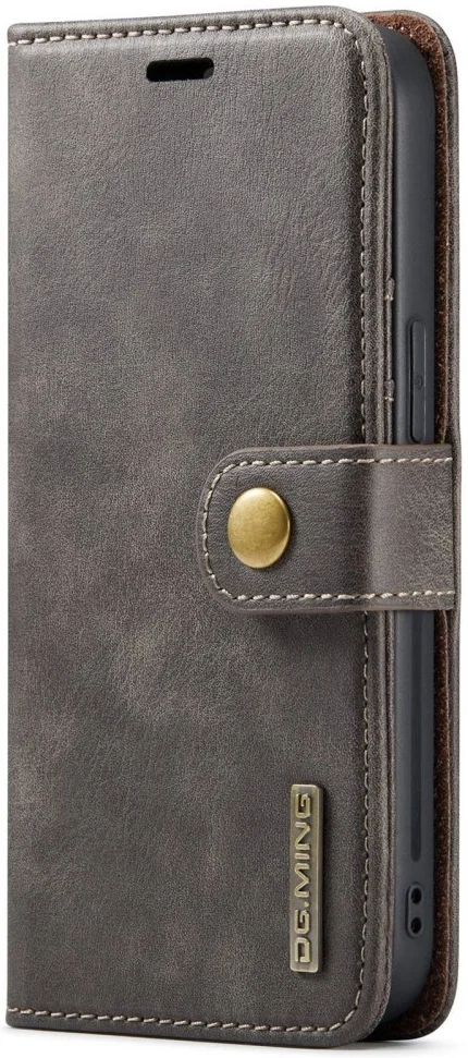 DG Ming Apple iPhone 15 Hoesje 2-in-1 Book Case en Back Cover Grijs afbeelding 11