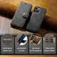 DG Ming Apple iPhone 15 Hoesje 2-in-1 Book Case en Back Cover Grijs afbeelding 3