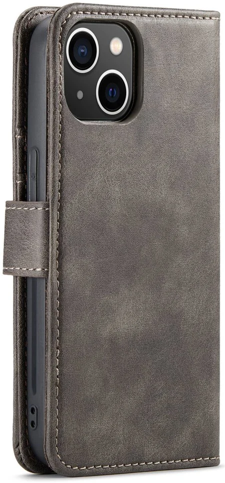 DG Ming Apple iPhone 15 Hoesje 2-in-1 Book Case en Back Cover Grijs afbeelding 9