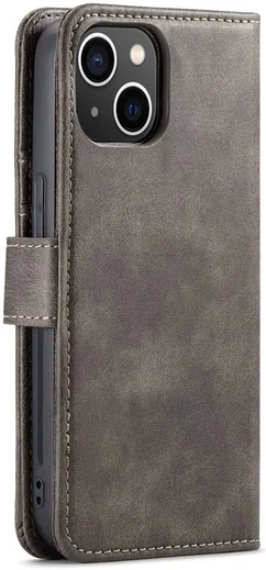 DG Ming Apple iPhone 15 Hoesje 2-in-1 Book Case en Back Cover Grijs afbeelding 9
