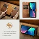 DG Ming Apple iPhone 15 Plus Hoesje Retro Wallet Book Case Bruin afbeelding 7