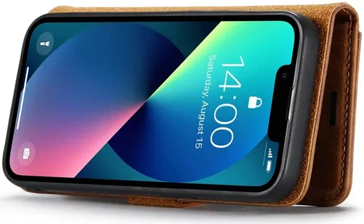DG Ming Apple iPhone 15 Plus Hoesje Retro Wallet Book Case Bruin afbeelding 8