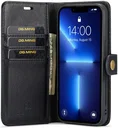 DG Ming Apple iPhone 15 Pro Hoesje Retro Wallet Book Case Zwart