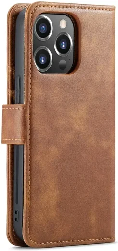 DG Ming Apple iPhone 15 Pro Max Hoesje Retro Wallet Book Case Bruin afbeelding 10