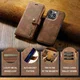 DG Ming Apple iPhone 15 Pro Max Hoesje Retro Wallet Book Case Bruin afbeelding 6