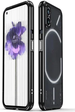 Nothing Phone (2) Bumper Case Cover met Camera Protector Zwart Zilver