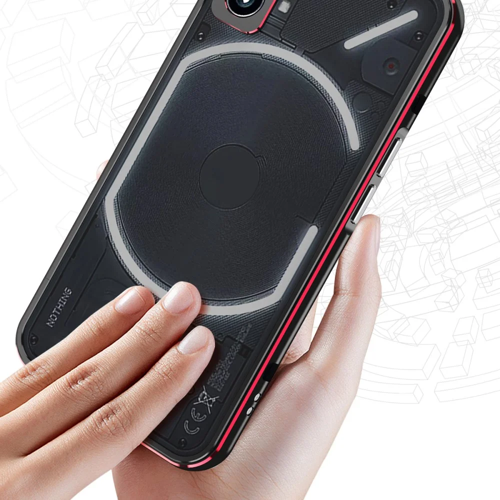 Nothing Phone (2) Bumper Case Cover met Camera Protector Zwart Zilver afbeelding 8