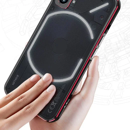 Nothing Phone (2) Bumper Case Cover met Camera Protector Zwart Zilver afbeelding 8