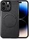 Apple iPhone 15 Pro Hoesje MagSafe Kunstleer Back Cover Zwart