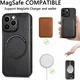 Apple iPhone 15 Pro Hoesje MagSafe Kunstleer Back Cover Blauw afbeelding 2