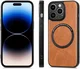 Apple iPhone 15 Pro Hoesje MagSafe Kunstleer Back Cover Bruin afbeelding 8