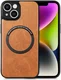 Apple iPhone 15 Hoesje MagSafe Kunstleer Back Cover Bruin