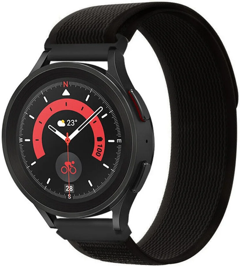 Universeel Smartwatch 20MM Bandje - Nylon - Trail Sport iWatch Bandje - Zwart afbeelding 1