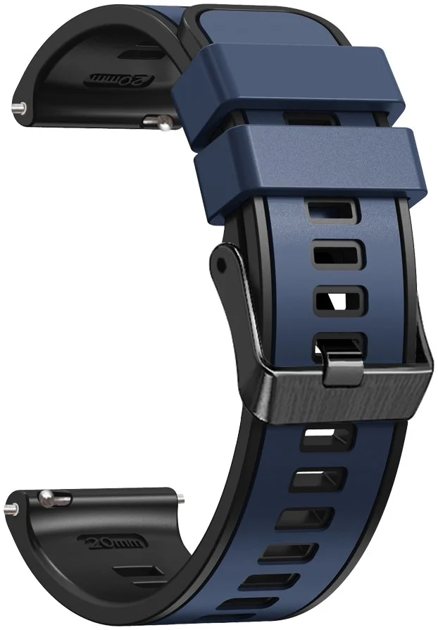 Universeel Smartwatch 22MM Siliconen Bandje - Gespsluiting - Blauw/Zwart afbeelding 2