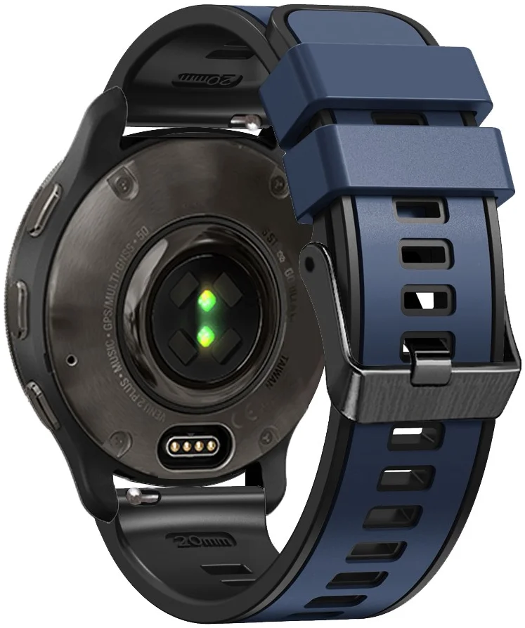 Universeel Smartwatch 22MM Siliconen Bandje - Gespsluiting - Blauw/Zwart afbeelding 5