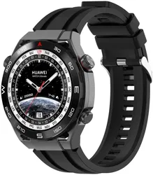 Universeel Smartwatch 22MM Siliconen Bandje - met Gespsluiting - Zwart afbeelding