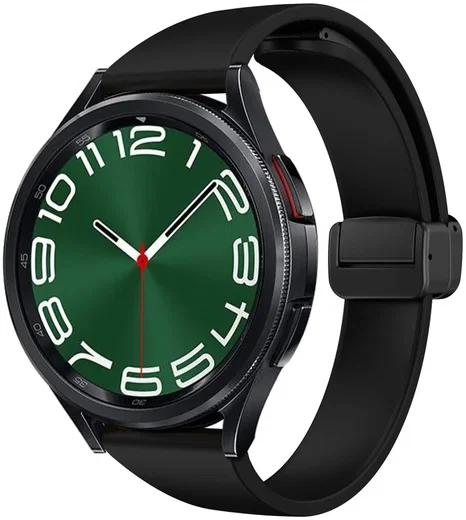 Universeel Smartwatch 20MM Bandje - Siliconen - Magneetsluiting - Zwart afbeelding 1