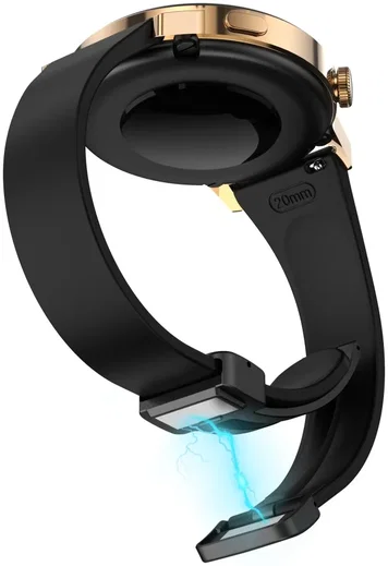 Universeel Smartwatch 20MM Bandje - Siliconen - Magneetsluiting - Zwart afbeelding 2
