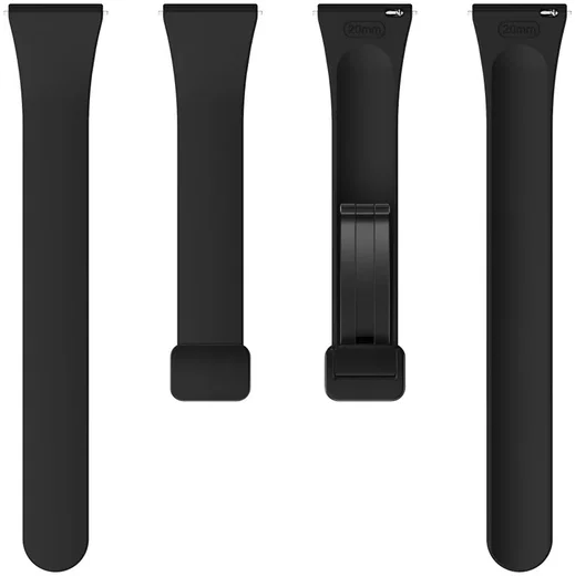 Universeel Smartwatch 20MM Bandje - Siliconen - Magneetsluiting - Zwart afbeelding 4