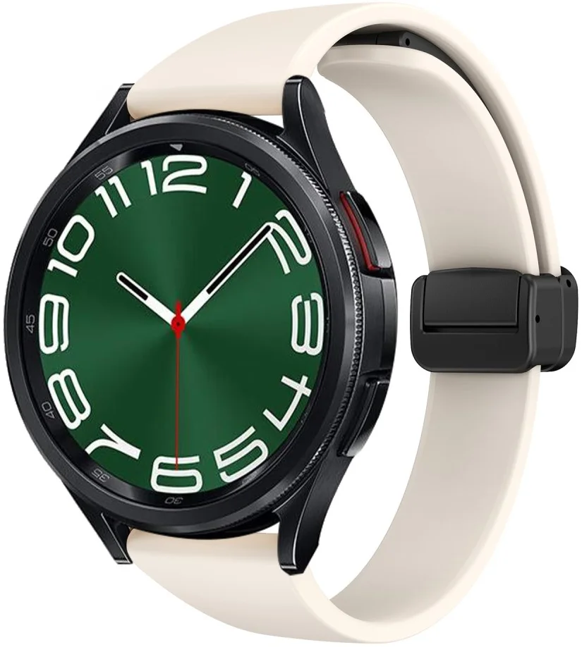 Universeel Smartwatch 20MM Bandje - Siliconen - Magneetsluiting - Beige afbeelding 1