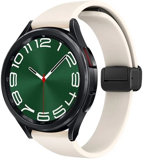 Universeel Smartwatch 20MM Bandje - Siliconen - Magneetsluiting - Beige afbeelding 1