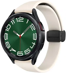 Universeel Smartwatch 20MM Bandje - Siliconen - Magneetsluiting - Beige afbeelding