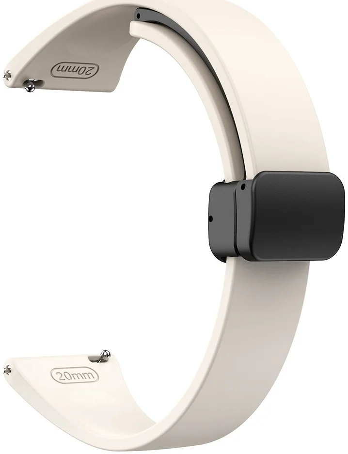 Universeel Smartwatch 20MM Bandje - Siliconen - Magneetsluiting - Beige afbeelding 3